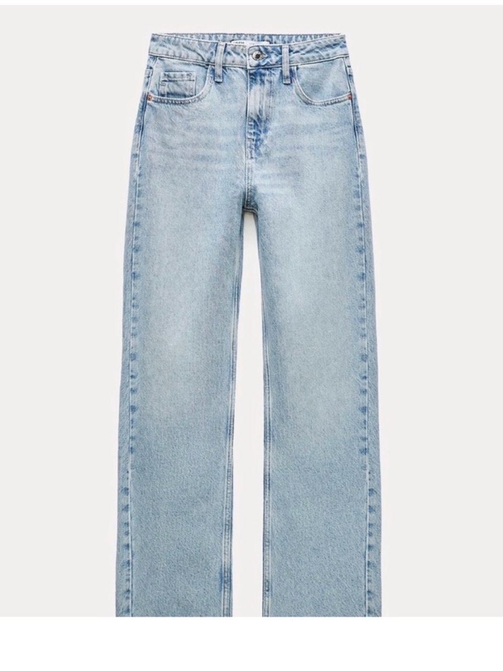 Zara Light Blue Straight Leg Jeans - Women